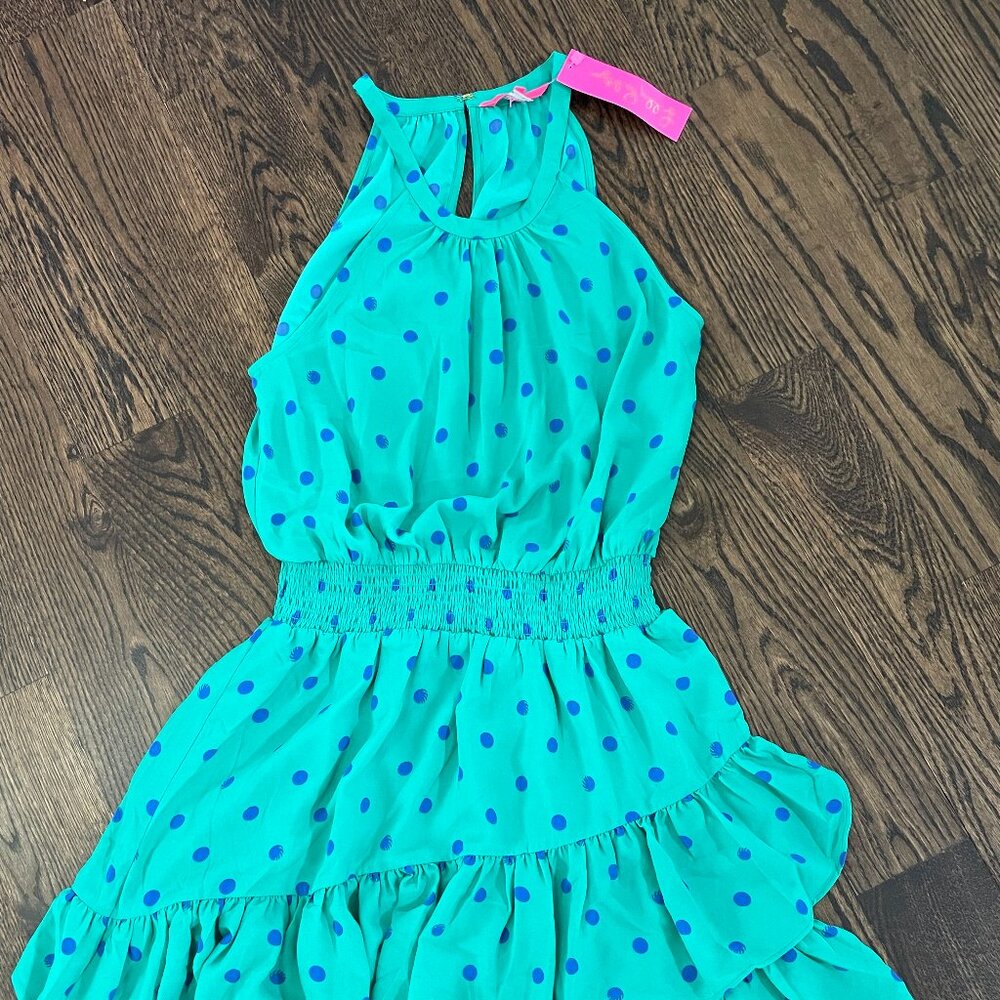 Lilly Pulitzer NWT Pamelyn Botanical Green Hotter Spot Dress SZ 12 - Picture 2 of 6